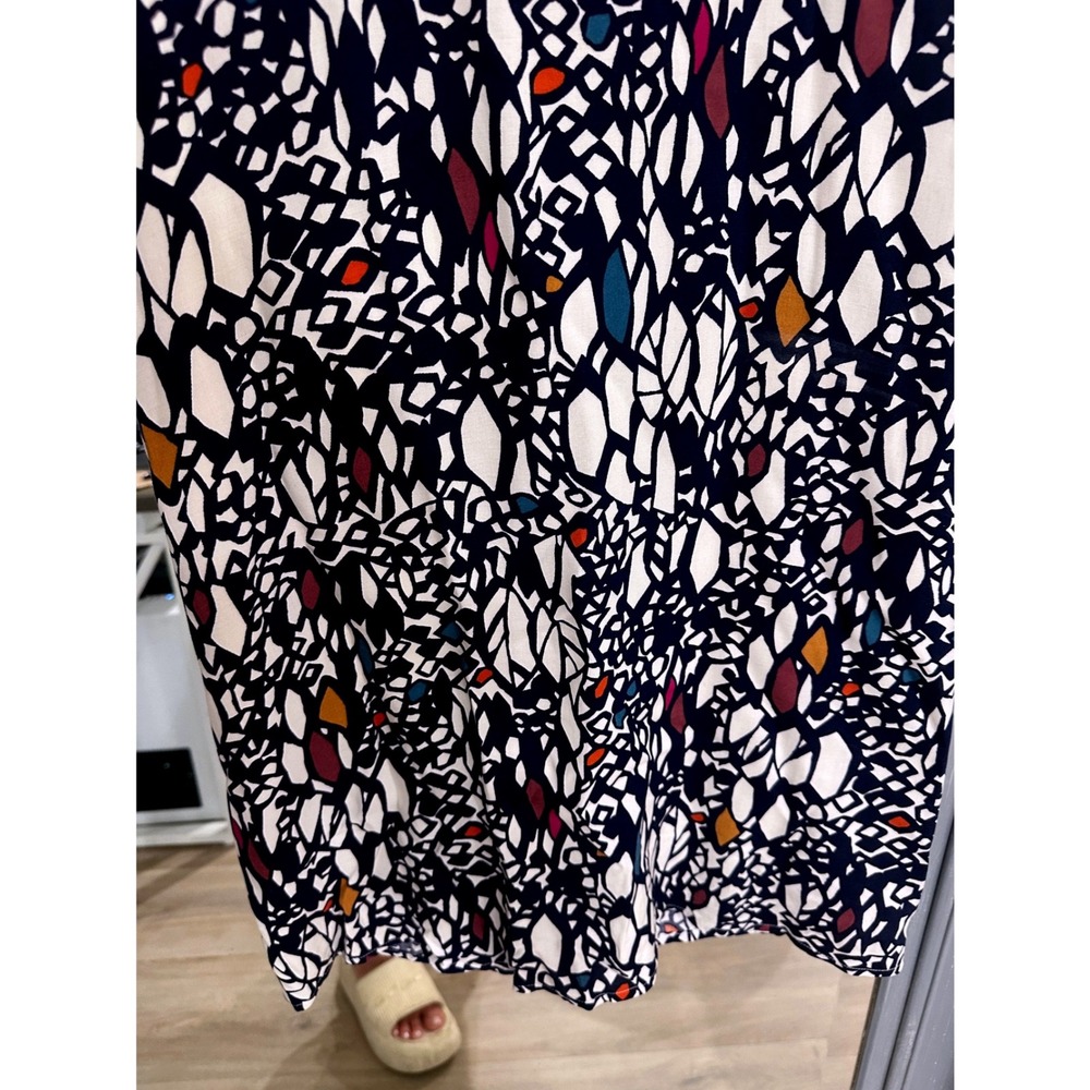 Edme & Esyllte Anthropologie Navy Chroma Mosaic Halter Mini Dress Twisted Back M - Picture 5 of 9